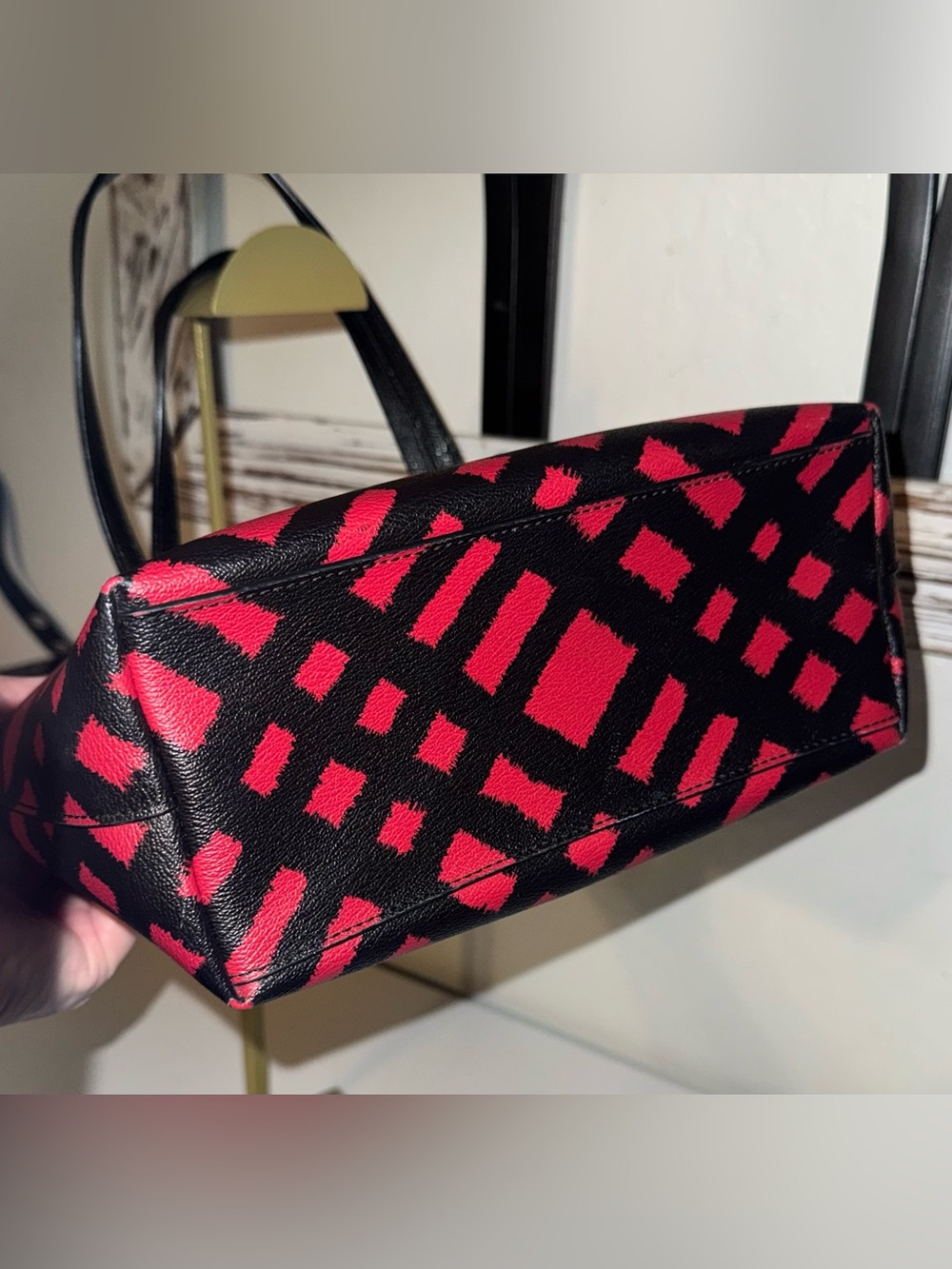 Coach F22246 City Zip Tote Bag Wild Red Plaid/Black 12x8x4” EUC - Picture 10 of 15